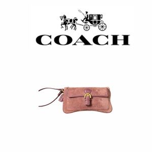 Coach Suede Dusty Pink/Mauve Wristlet